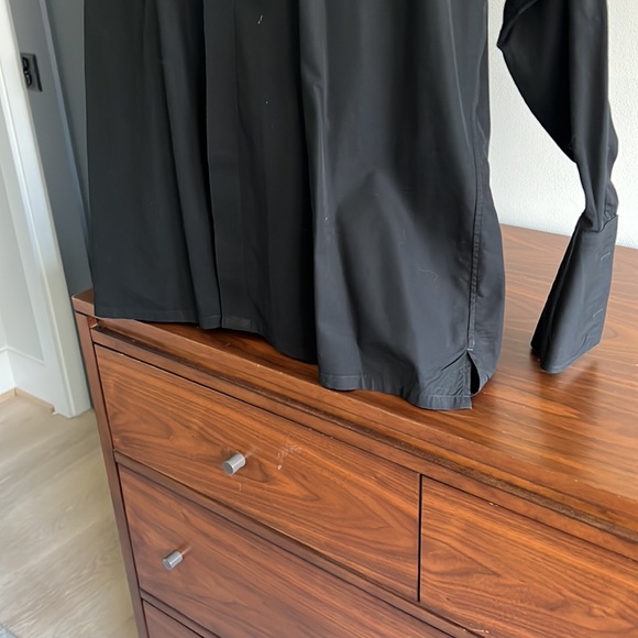 Proper Cloth Mandarin collar Black dress shirt w/French cuffs - Picture 4 of 7